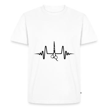 Ciseaux Barber Pulse - T-shirt Premium bio Homme - blanc - Devant - Nico (187cm)