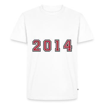 2014 year number - Men's Premium Organic T-Shirt - white - Front - Nico (187cm)