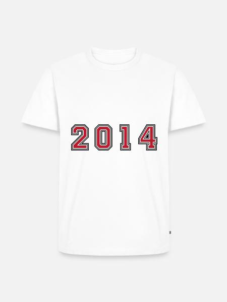 2014 year number - Men's Premium Organic T-Shirt - white