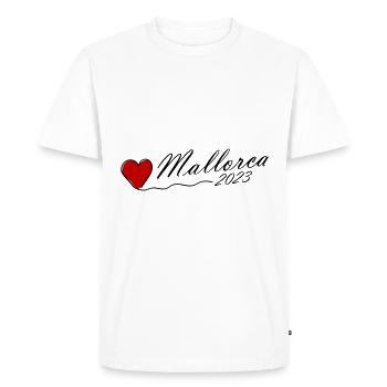 Majorque 2023 Coeur - T-shirt Premium bio Homme - blanc - Devant - Nico (187cm)