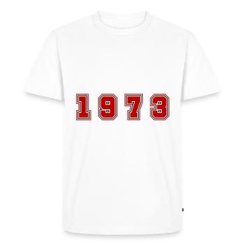 Numéro de l’année 1973 - T-shirt Premium bio Homme - blanc - Devant - Nico (187cm)