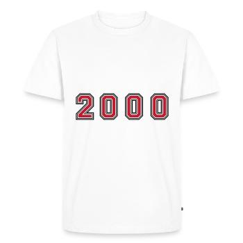 Numéro de l’année 2000 - T-shirt Premium bio Homme - blanc - Devant - Nico (187cm)