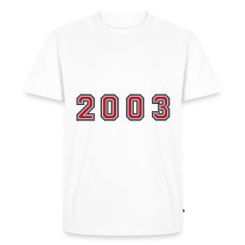 2003 Year Number - Men's Premium Organic T-Shirt - white - Front - Nico (187cm)
