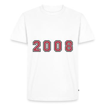 Numéro de l’année 2008 - T-shirt Premium bio Homme - blanc - Devant - Nico (187cm)