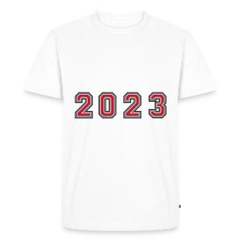 2023 year number - Men's Premium Organic T-Shirt - white - Front - Nico (187cm)