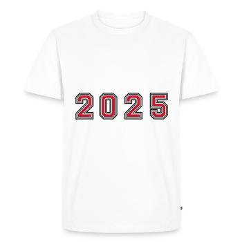 2025 year number - Men's Premium Organic T-Shirt - white - Front - Nico (187cm)