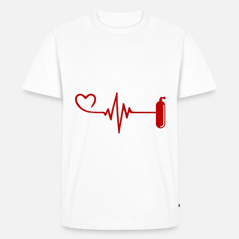 Sauerstoff Tauchen puls herz - Männer Premium Bio T-Shirt - Weiß