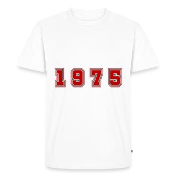 Numéro de l’année 1975 - T-shirt Premium bio Homme - blanc - Devant - Nico (187cm)