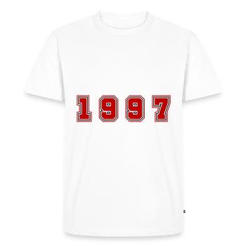 Numéro de l’année 1997 - T-shirt Premium bio Homme - blanc - Devant - Nico (187cm)