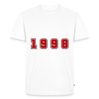 1998 Year Number - Men's Premium Organic T-Shirt - white - Front - Nico (187cm)