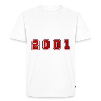 2001 Year Number - Men's Premium Organic T-Shirt - white - Front - Nico (187cm)