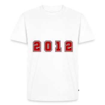 Numéro de l’année 2012 - T-shirt Premium bio Homme - blanc - Devant - Nico (187cm)
