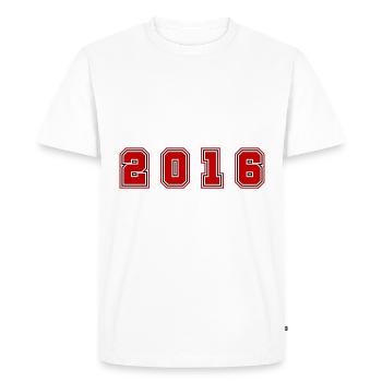 Numéro de l’année 2016 - T-shirt Premium bio Homme - blanc - Devant - Nico (187cm)