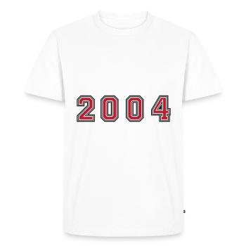 2004 year number - Men's Premium Organic T-Shirt - white - Front - Nico (187cm)