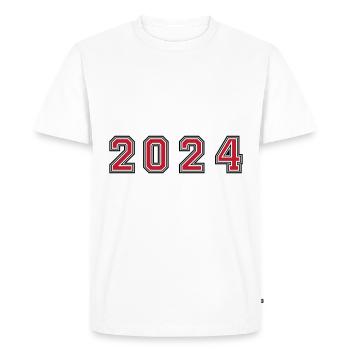 2024 year number - Men's Premium Organic T-Shirt - white - Front - Nico (187cm)