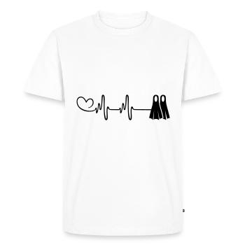 Nageoires de plongée à cœur pulsé - T-shirt Premium bio Homme - blanc - Devant - Nico (187cm)