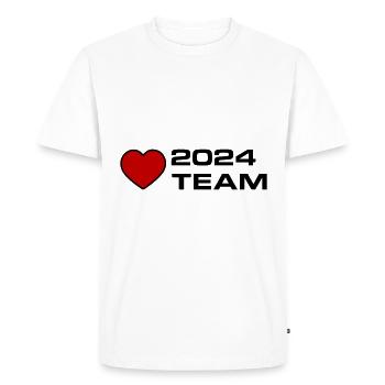 Équipe 2024 - T-shirt Premium bio Homme - blanc - Devant - Nico (187cm)