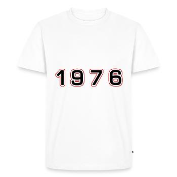 Numéro de l’année 1976 - T-shirt Premium bio Homme - blanc - Devant - Nico (187cm)
