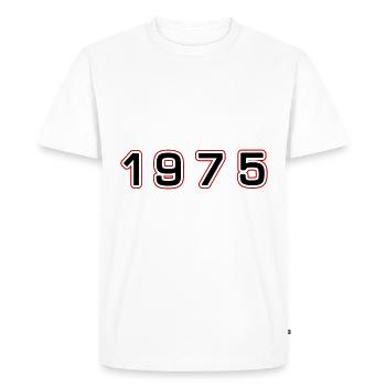 Numéro de l’année 1975 - T-shirt Premium bio Homme - blanc - Devant - Nico (187cm)