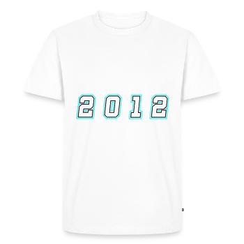 Numéro de l’année 2012 - T-shirt Premium bio Homme - blanc - Devant - Nico (187cm)