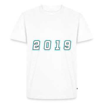 Numéro de l’année 2019 - T-shirt Premium bio Homme - blanc - Devant - Nico (187cm)