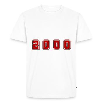 Numéro de l’année 2000 - T-shirt Premium bio Homme - blanc - Devant - Nico (187cm)