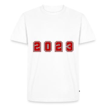 2023 Year Number - Men's Premium Organic T-Shirt - white - Front - Nico (187cm)