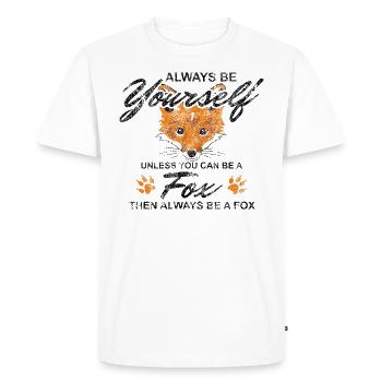 Cadeau intelligent Fox Animal Woodlander Clever - T-shirt Premium bio Homme - blanc - Devant - Nico (187cm)
