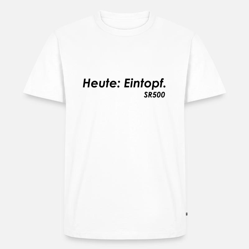 SR500 Eintopf schwarz - Männer Premium Bio T-Shirt - Weiß