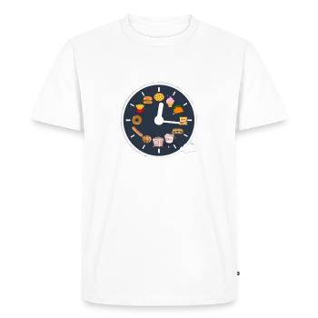 Nourriture à l'heure - T-shirt Premium bio Homme - blanc - Devant - Nico (187cm)