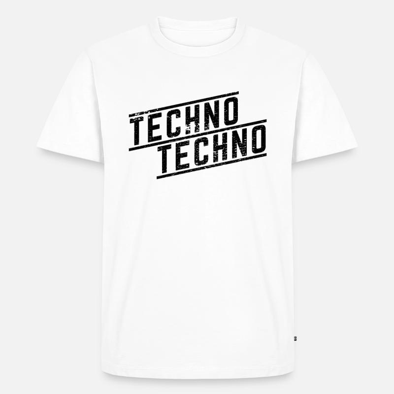 Techno Techno - Maglietta ecologica premium da uomo - bianco