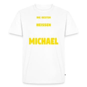 Die besten Fußballer heißen Michael - Männer Premium Bio T-Shirt - Weiß - Vorne - Nico (187cm)