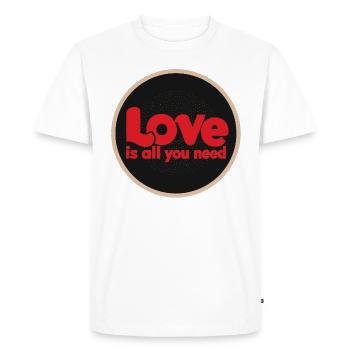 Love (is all you need) Original artwork - Men's Premium Organic T-Shirt - white - Front - Nico (187cm)