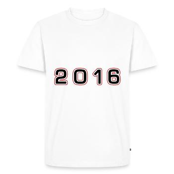 Numéro de l’année 2016 - T-shirt Premium bio Homme - blanc - Devant - Nico (187cm)