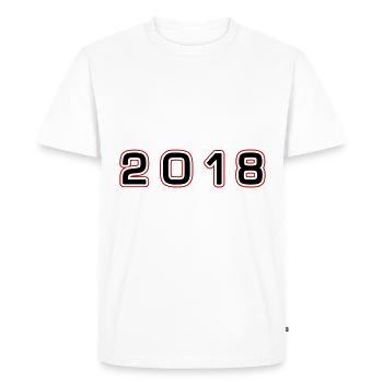 Numéro de l’année 2018 - T-shirt Premium bio Homme - blanc - Devant - Nico (187cm)