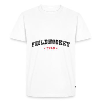 Équipe de hockey sur gazon - T-shirt Premium bio Homme - blanc - Devant - Nico (187cm)