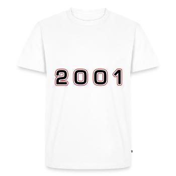 2001 Year Number - Men's Premium Organic T-Shirt - white - Front - Nico (187cm)
