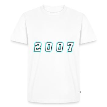 2007 Jahr Zahl - Männer Premium Bio T-Shirt - Weiß - Vorne - Nico (187cm)