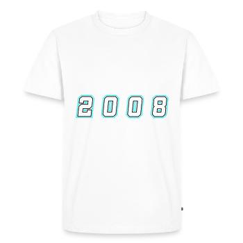 Numéro de l’année 2008 - T-shirt Premium bio Homme - blanc - Devant - Nico (187cm)