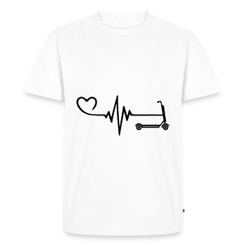 E-scooter pulse coeur amour - T-shirt Premium bio Homme - blanc - Devant - Nico (187cm)