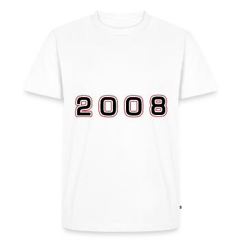 Numéro de l’année 2008 - T-shirt Premium bio Homme - blanc - Devant - Nico (187cm)