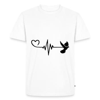 Engourdi Pulse Peace Heart Love - T-shirt Premium bio Homme - blanc - Devant - Nico (187cm)