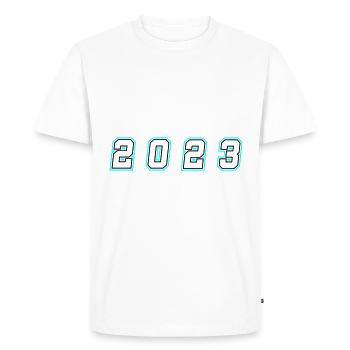 2023 year number - Men's Premium Organic T-Shirt - white - Front - Nico (187cm)