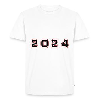 Numéro d’année 2024 - T-shirt Premium bio Homme - blanc - Devant - Nico (187cm)