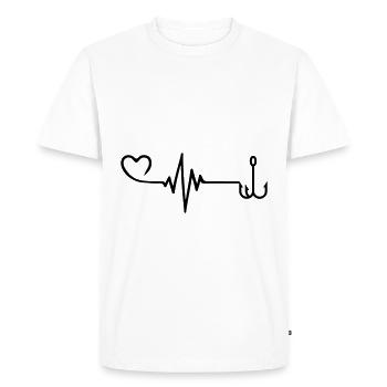 Pouls d’hameçon - T-shirt Premium bio Homme - blanc - Devant - Nico (187cm)