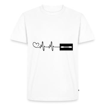 Razor Blade Pulse Heart Love - Men's Premium Organic T-Shirt - white - Front - Nico (187cm)