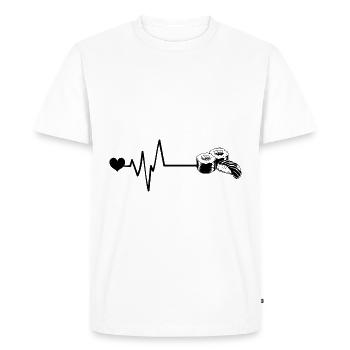Steak Heartbeat Pulse - Men's Premium Organic T-Shirt - white - Front - Nico (187cm)
