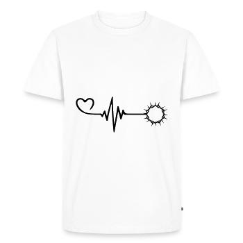Couronne d’épines Jésus Pulse Coeur Amour - T-shirt Premium bio Homme - blanc - Devant - Nico (187cm)