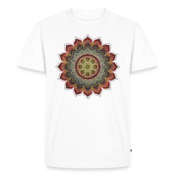 HANDPAN hang drum MANDALA earth colors - Männer Premium Bio T-Shirt - Weiß - Vorne - Nico (187cm)