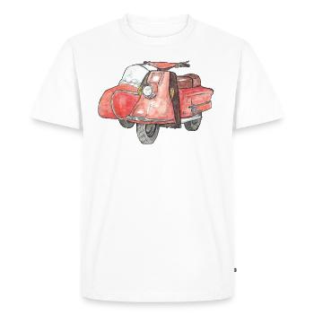 Vintage scooter avec side-car - T-shirt Premium bio Homme - blanc - Devant - Nico (187cm)
